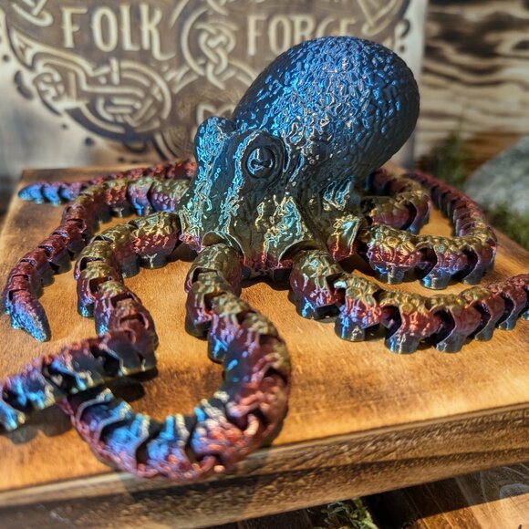 Articulated Spinning Flexi Octopus Fidget Toy Ocean Animal 3D Printed - Picture 9 of 16